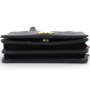 Caviar Quilted Boy Wallet On Chain WOC Black