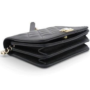 Caviar Quilted Boy Wallet On Chain WOC Black