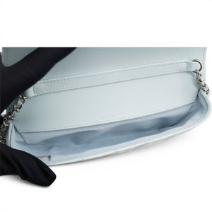 Caviar Quilted Glasses Case With Chain Light Blue