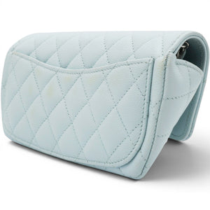 Caviar Quilted Glasses Case With Chain Light Blue