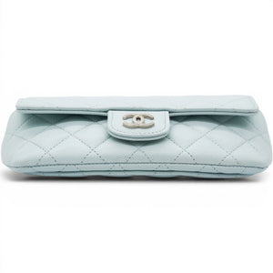 Caviar Quilted Glasses Case With Chain Light Blue