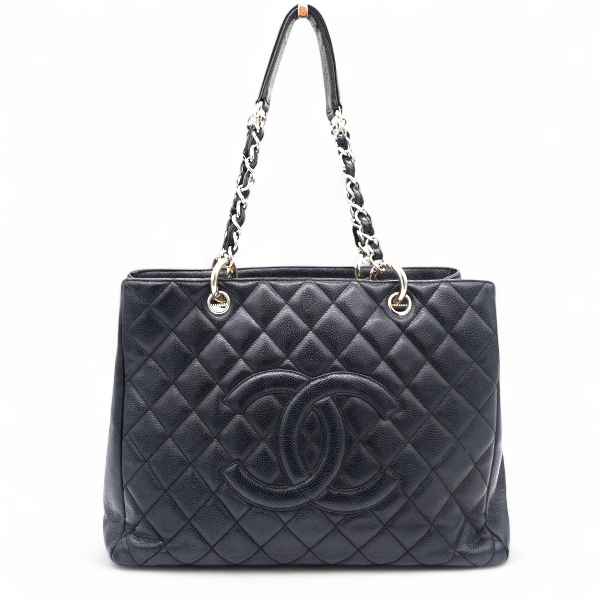 Vintage Caviar Quilted Grand Shopping Tote GST Black