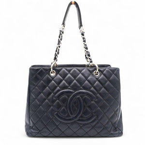 Vintage Caviar Quilted Grand Shopping Tote GST Black