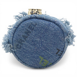 Denim Quilted Mood Mini Bucket With Chain Blue Multicolor