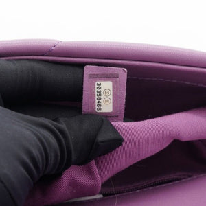 Goatskin Quilted Small Chanel 19 Flap Purple