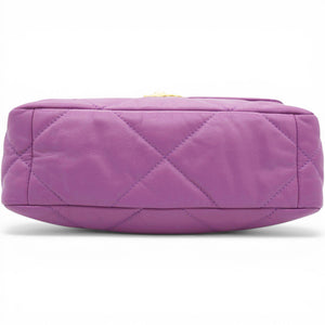 Goatskin Quilted Small Chanel 19 Flap Purple