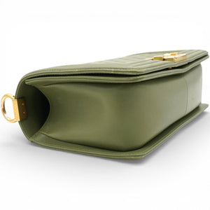 Lambskin Medium Leboy Flap Green