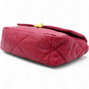Lambskin Quilted Medium Chanel 19 Flap Red