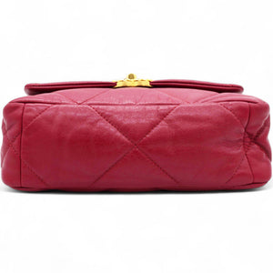 Lambskin Quilted Medium Chanel 19 Flap Red