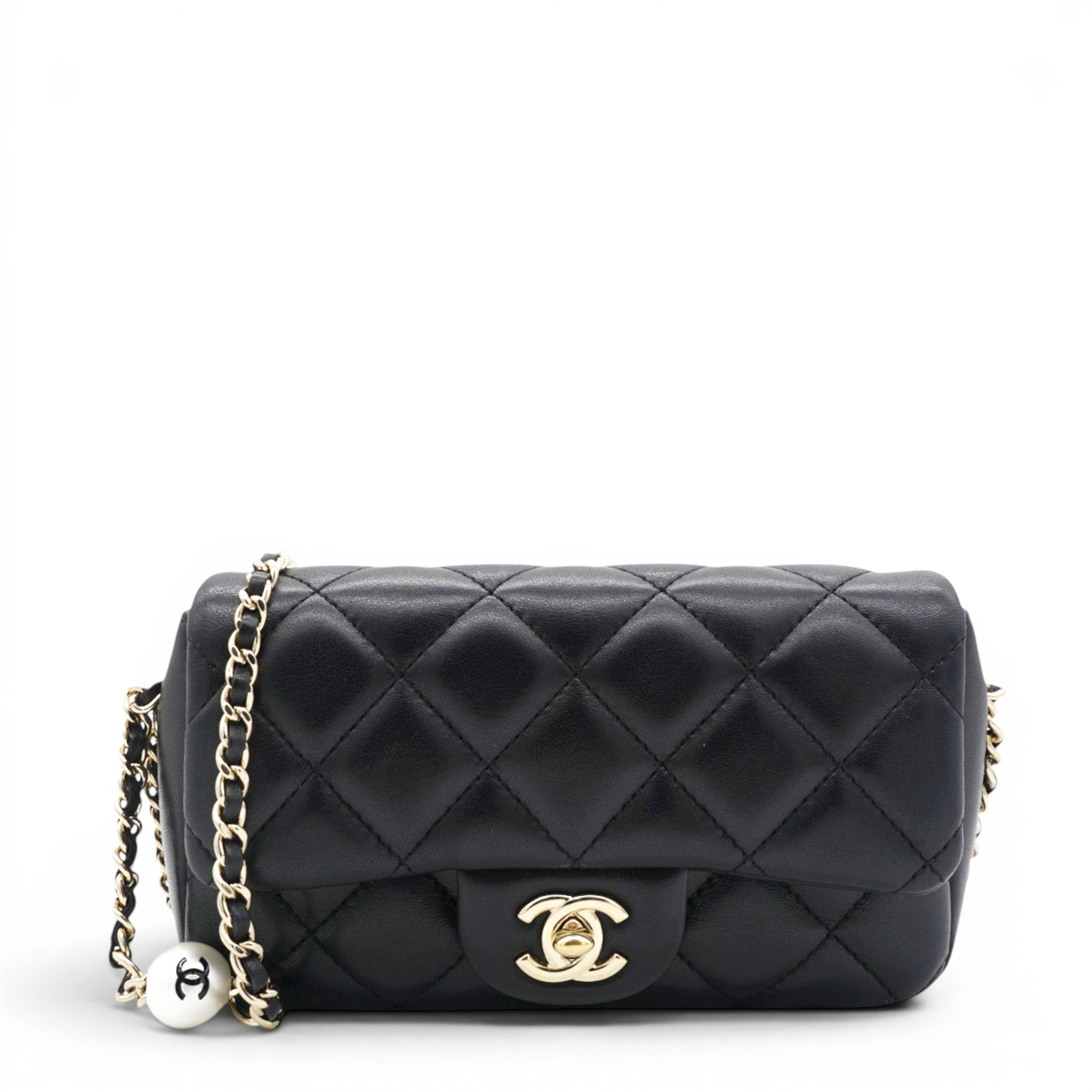 Lambskin Quilted Mini My Precious Flap Black