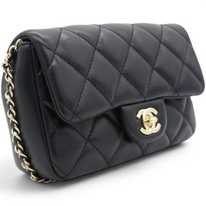 Lambskin Quilted Mini My Precious Flap Black