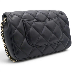 Lambskin Quilted Mini My Precious Flap Black
