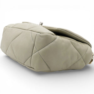 Lambskin Quilted Small Chanel 19 Flap Light Grey