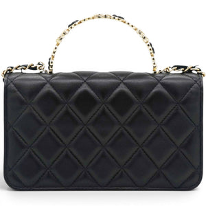 Lambskin Quilted Trendy CC Flap With Chain Black