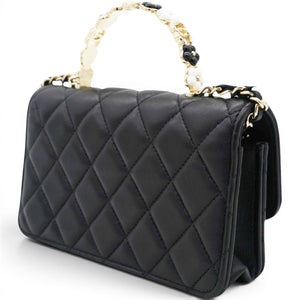 Lambskin Quilted Trendy CC Flap With Chain Black