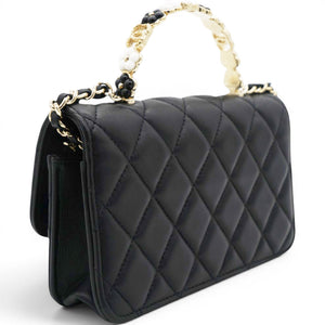 Lambskin Quilted Trendy CC Flap With Chain Black
