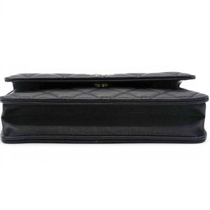 Lambskin Quilted Trendy CC Flap With Chain Black