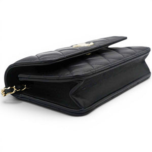 Lambskin Quilted Trendy CC Flap With Chain Black
