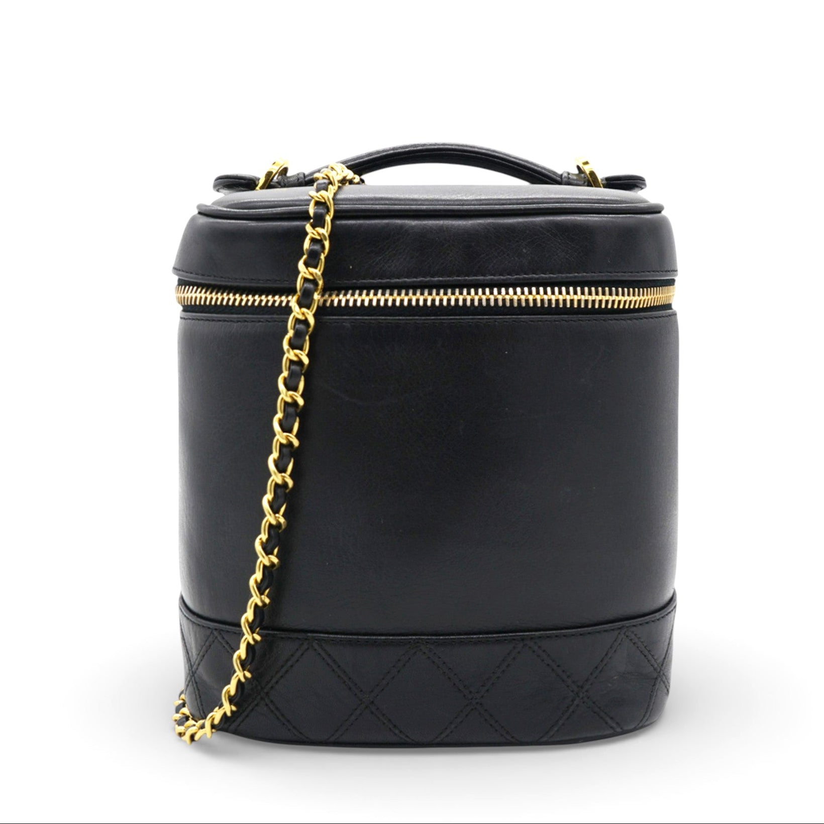 Lambskin Vanity Cosmetic Bag Black