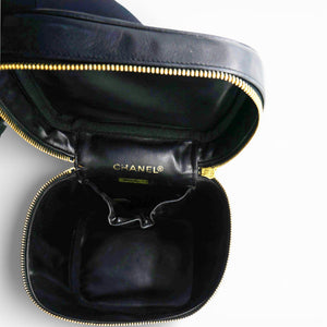 Lambskin Vanity Cosmetic Bag Black