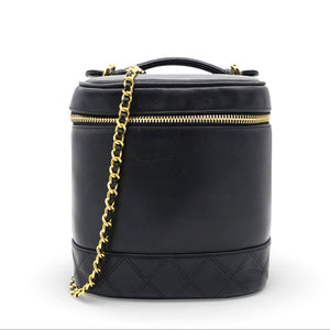 Lambskin Vanity Cosmetic Bag Black