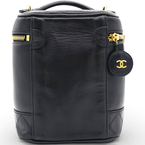 Lambskin Vanity Cosmetic Bag Black