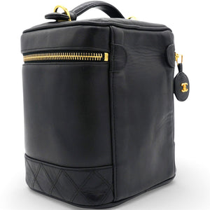 Lambskin Vanity Cosmetic Bag Black
