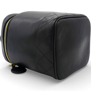 Lambskin Vanity Cosmetic Bag Black