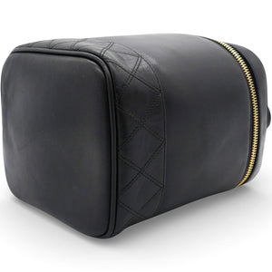 Lambskin Vanity Cosmetic Bag Black
