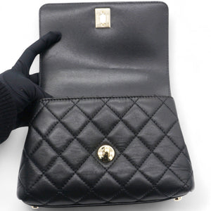 Mini Flap Bag With Top Handle Black