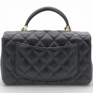 Mini Top Handle Rectangular Flap Black