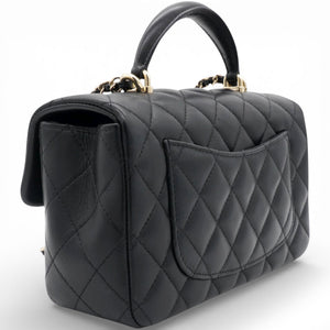 Mini Top Handle Rectangular Flap Black