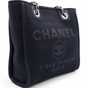 Mixed Fibers Small Deauville Tote Navy