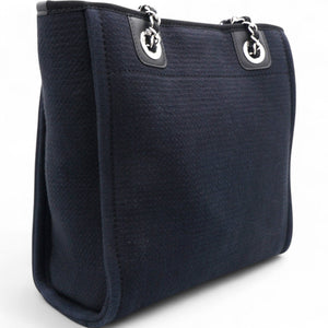 Mixed Fibers Small Deauville Tote Navy
