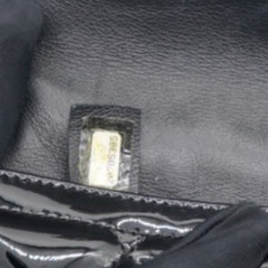 Patent Quilted Small Coco Shine Flap Black
