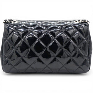 Patent Quilted Small Coco Shine Flap Black