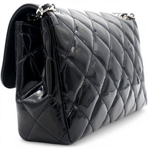 Patent Quilted Small Coco Shine Flap Black