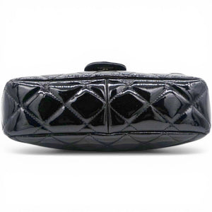 Patent Quilted Small Coco Shine Flap Black
