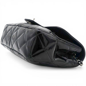 Patent Quilted Small Coco Shine Flap Black