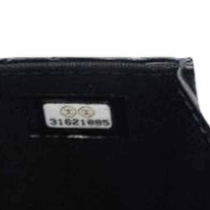 Quilted Maxi Pearls Card Holder Flap With Chain Black