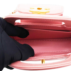 Shiny Leather Quilted Nano Kelly Shopper Pink