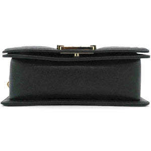 Small Caviar Chevron Leboy Black
