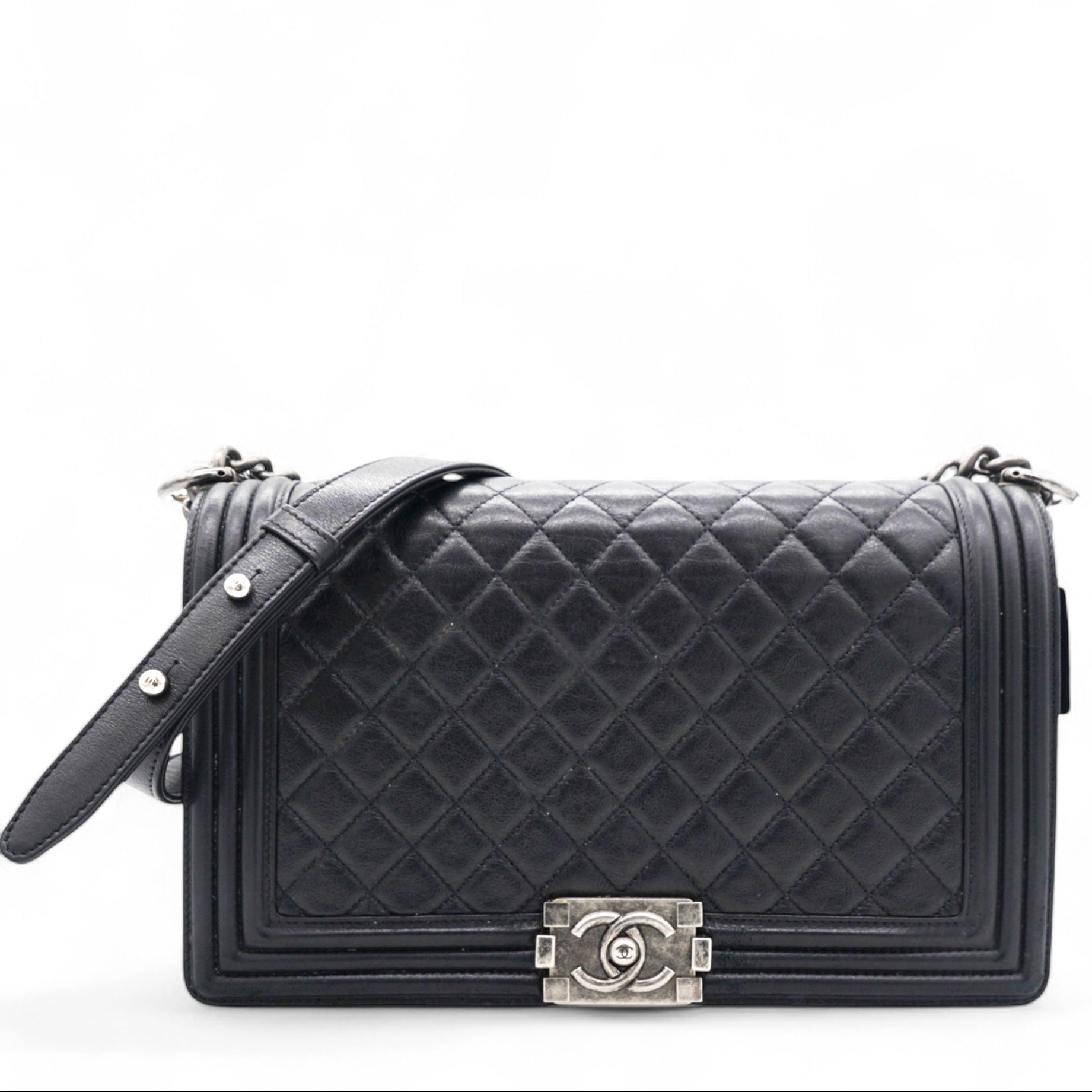 Stitched New Medium Boy Flap Black