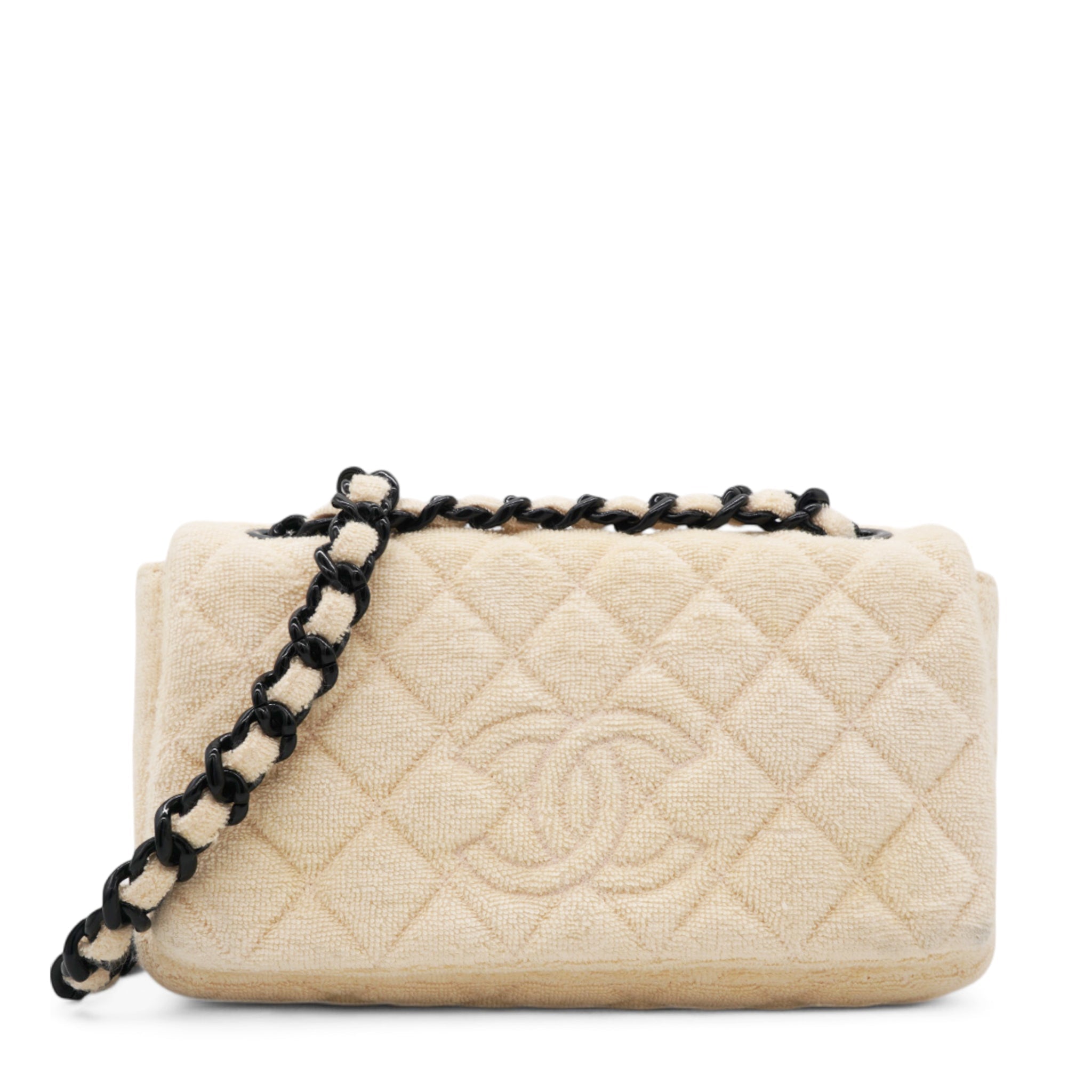 Terry Flap Bag Beige