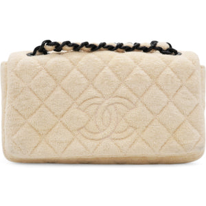 Terry Flap Bag Beige
