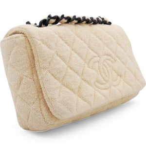 Terry Flap Bag Beige