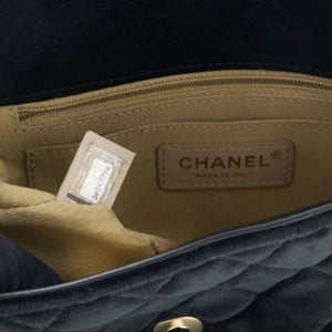Velvet Quilted Mini Rectangular Pearl Crush Flap Black