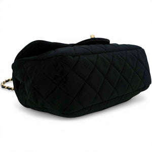 Velvet Quilted Mini Rectangular Pearl Crush Flap Black