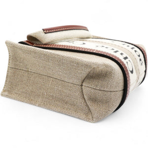 Cotton Mini Woody Ribbon Tote With Strap Brown