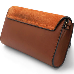 Suede Calfskin Faye Wallet On Strap Tan Micro